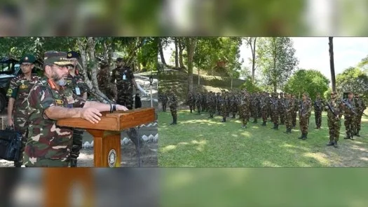 খাগড়াছড়ির বাগহাইহাট ক্যাম্পে সেনাপ্রধানের পরিদর্শন