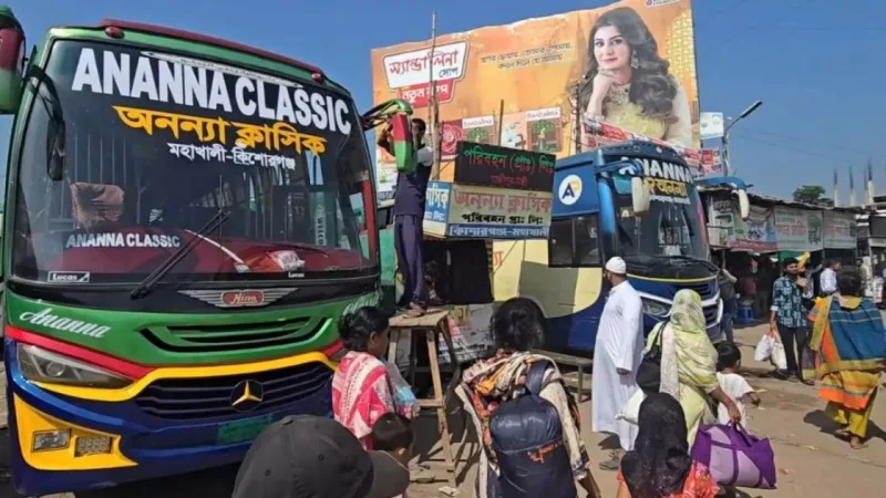 পরিবহন মালিকদের দ্বন্দ্বে কিশোরগঞ্জ-ঢাকা রুটে বাস চলাচল বন্ধ