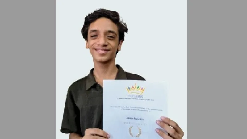 আনান মুস্তাফিজ কুইন্স কমনওয়েলথ রচনা প্রতিযোগিতায় ব্রোঞ্জ পদক জিতেছেন