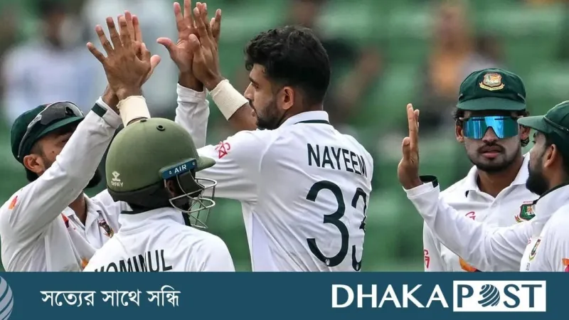 ক্যারিবীয়দের ২৪৫ রানে গুটিয়ে ২৭ রানের লিড বাংলাদেশের, নাঈমের ৪ উইকেট