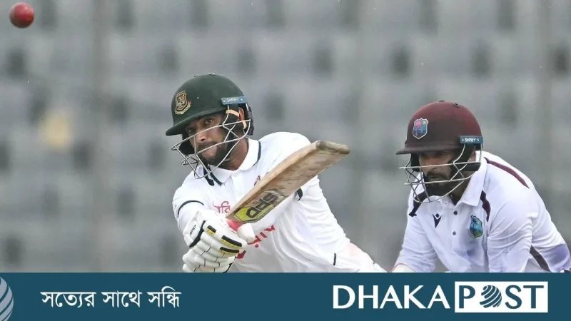নাঈমের ফিফটি ও চার উইকেট: মিরপুর টেস্টে বাংলাদেশে ১৭০ রানের লক্ষ্য