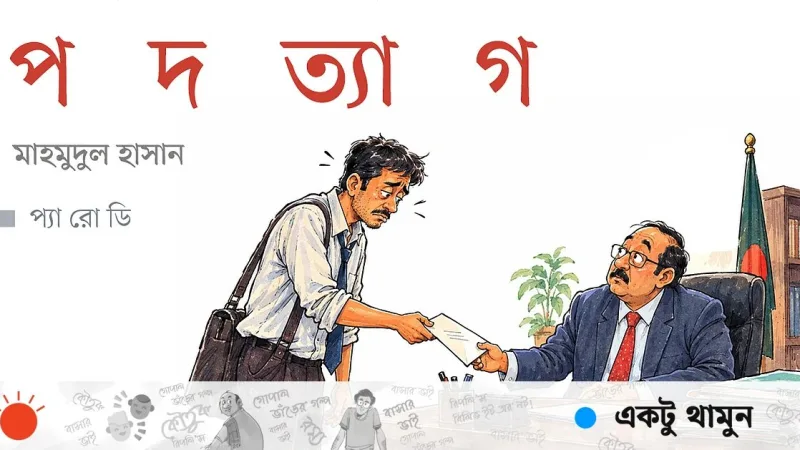 ‘পদত্যাগ’ কবিতায় কাজের ছুটি ও বিদায়ের রূপক