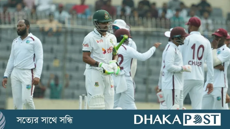 মিরপুর টেস্টে সাদমানের হাফসেঞ্চুরি, শান্তর বিদায়