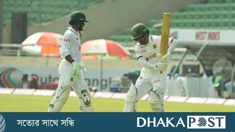মুমিনুল হক ৫১ বলে ২৮ রান, তানজিদ হাসান ৭ রান আউট