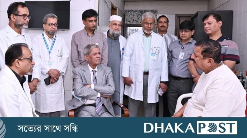 রাষ্ট্রপতি মির্জা ফখরুল ইসলাম আলমগীর, বাংলাদেশ মেডিকেল ইউনিভার্সিটিতে ভূমিমন্ত্রী মিজানুর রহমান মিনুকে দেখলেন