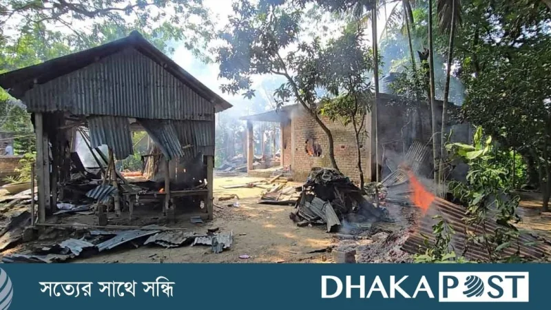 কিশোরগঞ্জে যুবককে ছুরিকাঘাতে হত্যা, অভিযুক্তের বাড়িতে আগুন